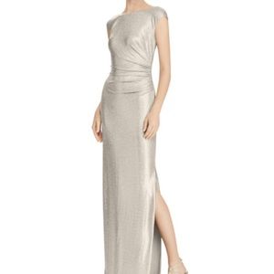 Ralph Lauren metallic cowl-back gown